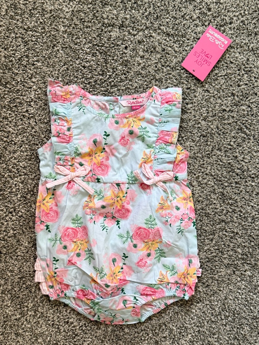 NWT Ruffle Butts Floral Bubble Romper
